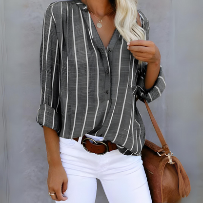 Jantien - Blusa de rayas de moda para mujer