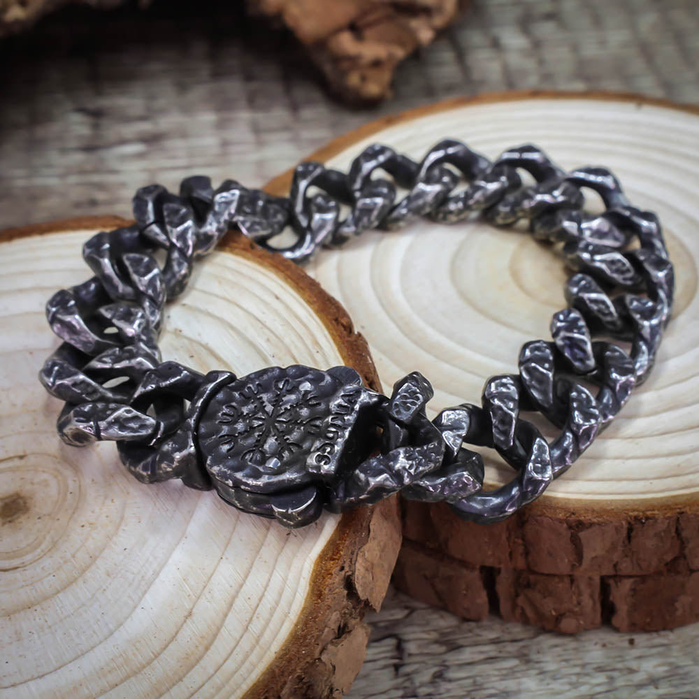 Battered Iron Warrior Bracelet - Stainless Steel