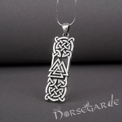 Handcrafted Celtic Pattern & Valknut Pendant - Sterling Silver