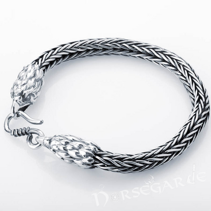 Handcrafted Heavy Wheat Chain Eagle Bracelet - Sterling Silver