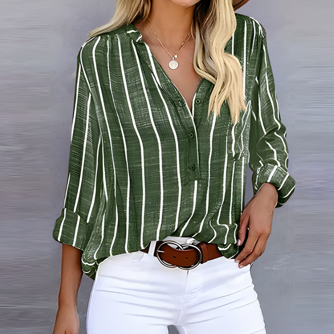 Jantien - Blusa de rayas de moda para mujer