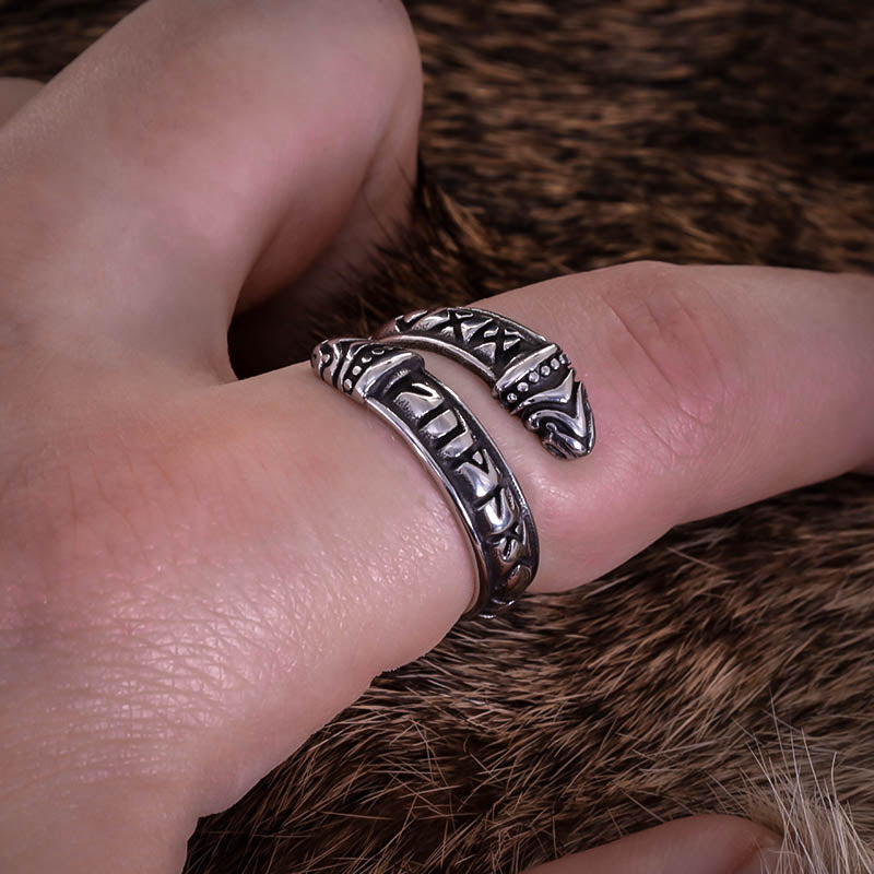 Runic Band Ring - Stainless Steel