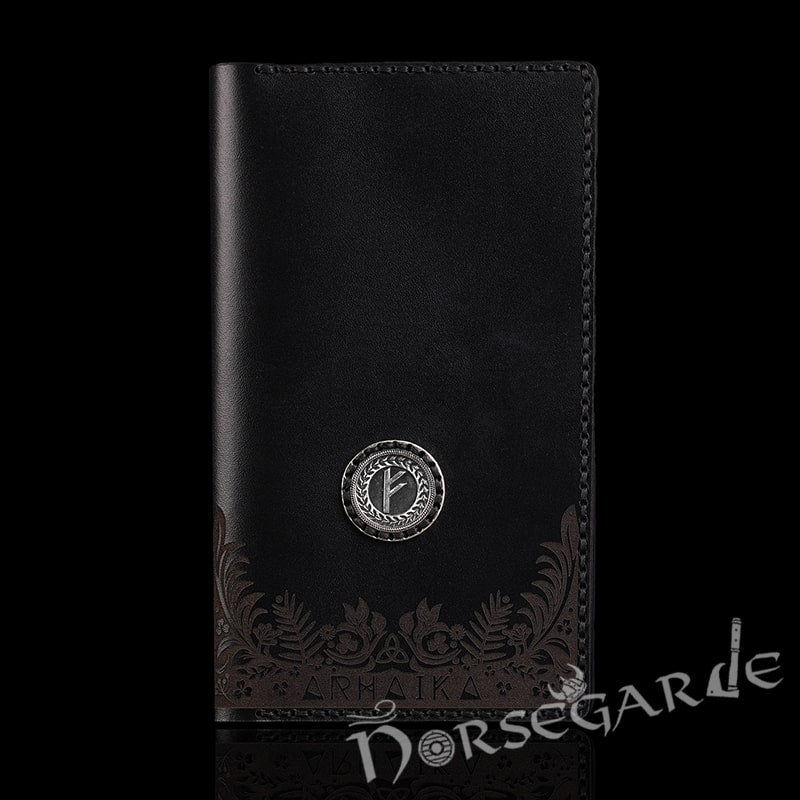 Handcrafted Leather Wallet 'Fehu' - Black