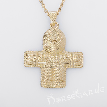 Handcrafted Viking Crucifix Replica - Gold