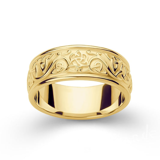 Handcrafted Celtic Heart Band - Gold