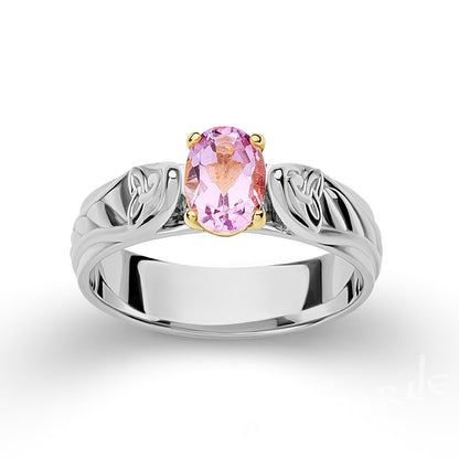 Handcrafted Triquetra Celtic Gemmed Band - Gold