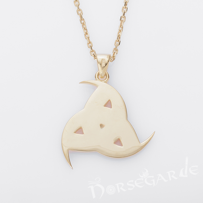 Handcrafted Horn Triskelion Pendant - Gold