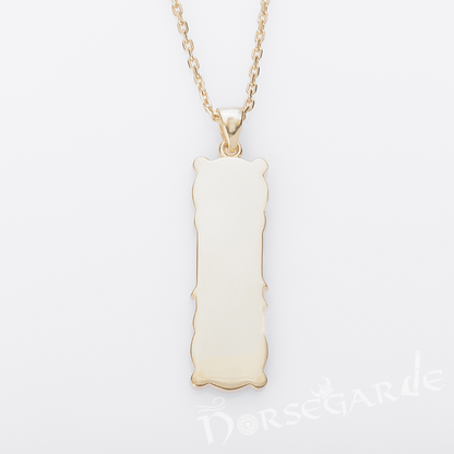 Handcrafted Celtic Pattern & Valknut Pendant - Gold