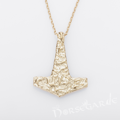 Handcrafted Molded Style Mjölnir - Gold