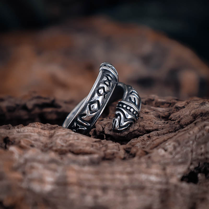 Runic Band Ring - Stainless Steel