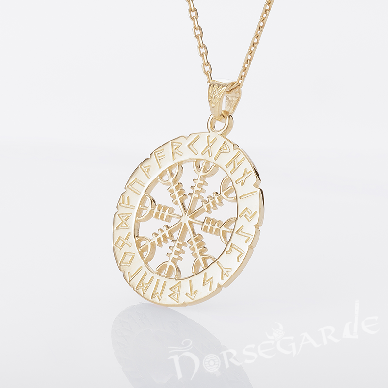 Handcrafted Runic Helm of Awe Amulet - Gold