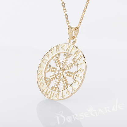 Handcrafted Runic Helm of Awe Amulet - Gold