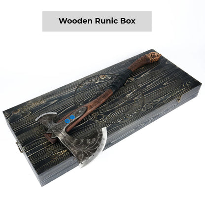 Handforged Leviathan Decorated Replica Axe - Black