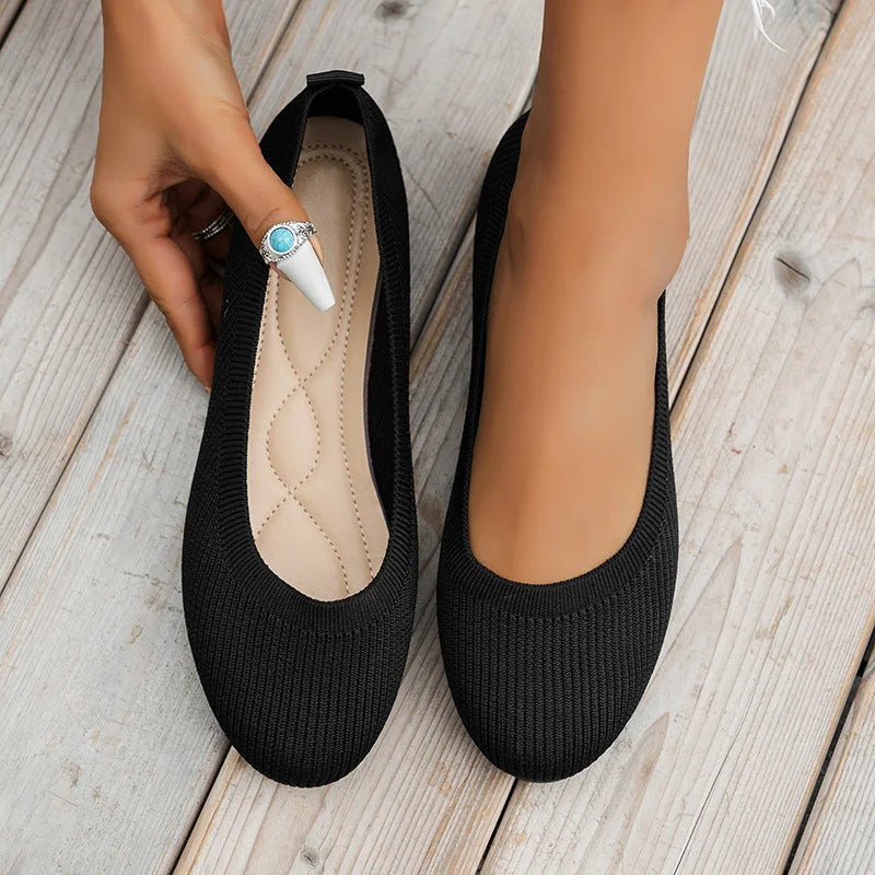 Zapatos planos de punto para mujer