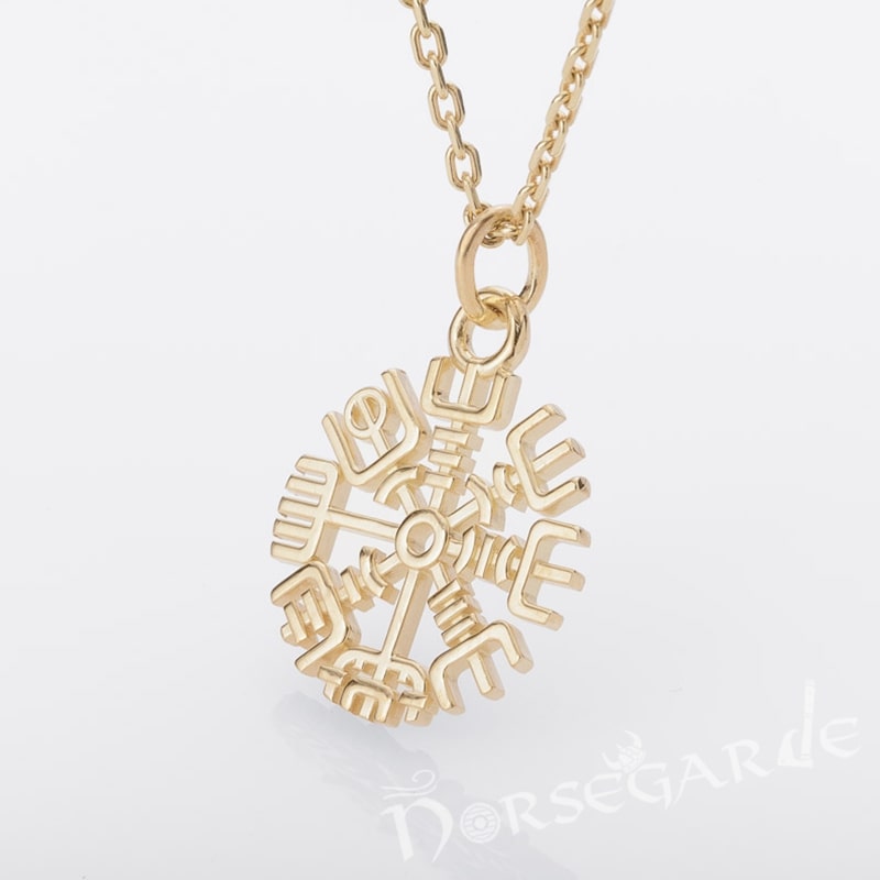 Handcrafted Miniature Vegvisir Pendant - Gold