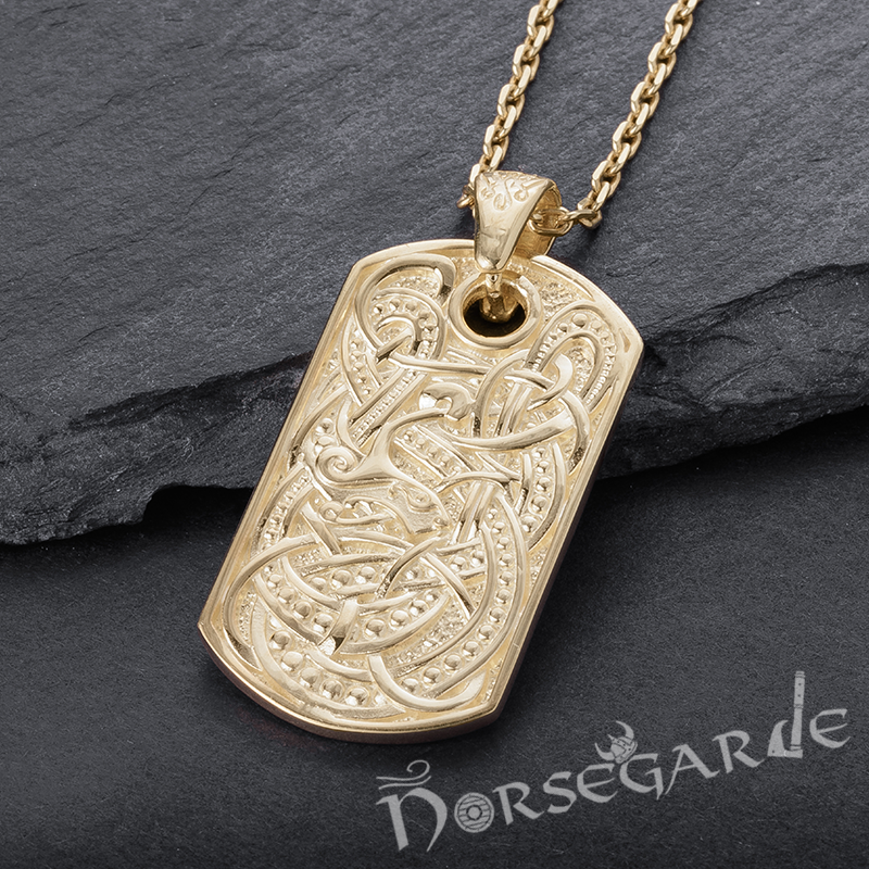 Handcrafted Urnes Ornament Pendant - Gold