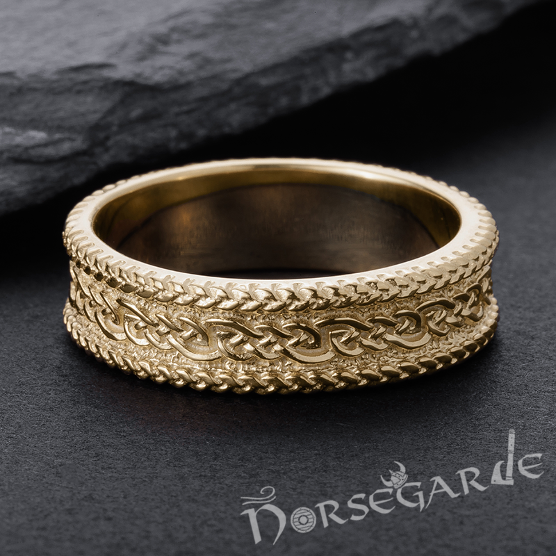 Handcrafted Endless Knot Band - Gold