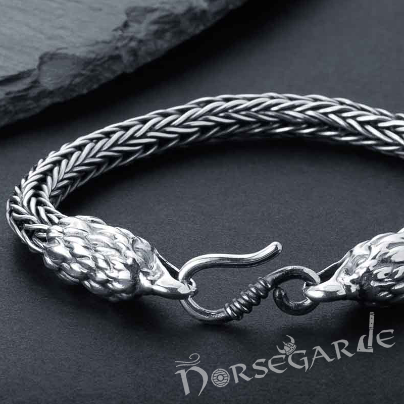 Handcrafted Heavy Wheat Chain Eagle Bracelet - Sterling Silver
