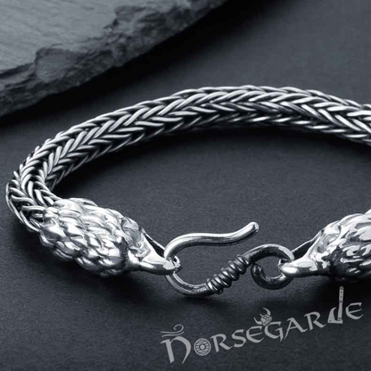 Handcrafted Heavy Wheat Chain Eagle Bracelet - Sterling Silver