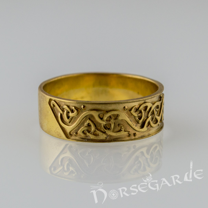 Handcrafted Urnes Art Ornamental Band - Gold