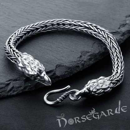 Handcrafted Heavy Wheat Chain Eagle Bracelet - Sterling Silver