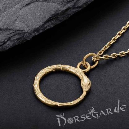 Handcrafted Miniature Serpent Pendant - Gold