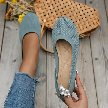 Zapatos planos de punto para mujer
