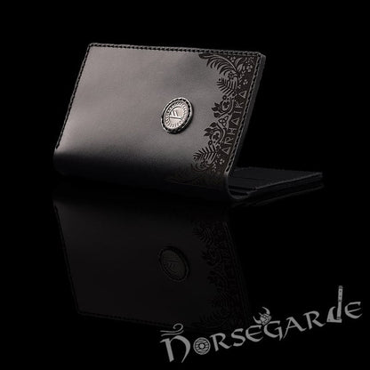 Handcrafted Leather Wallet 'Fehu' - Black
