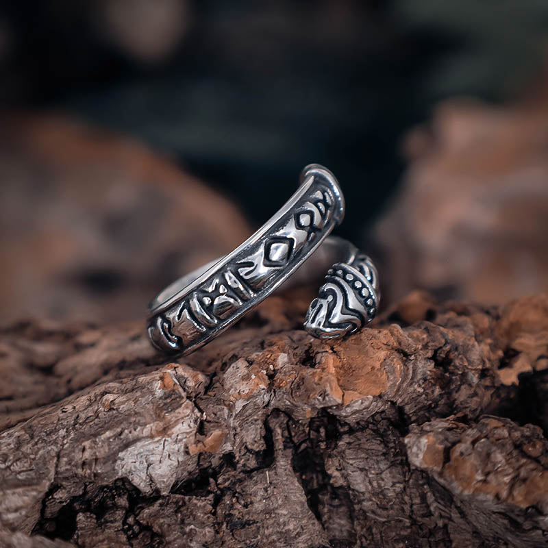 Runic Band Ring - Stainless Steel