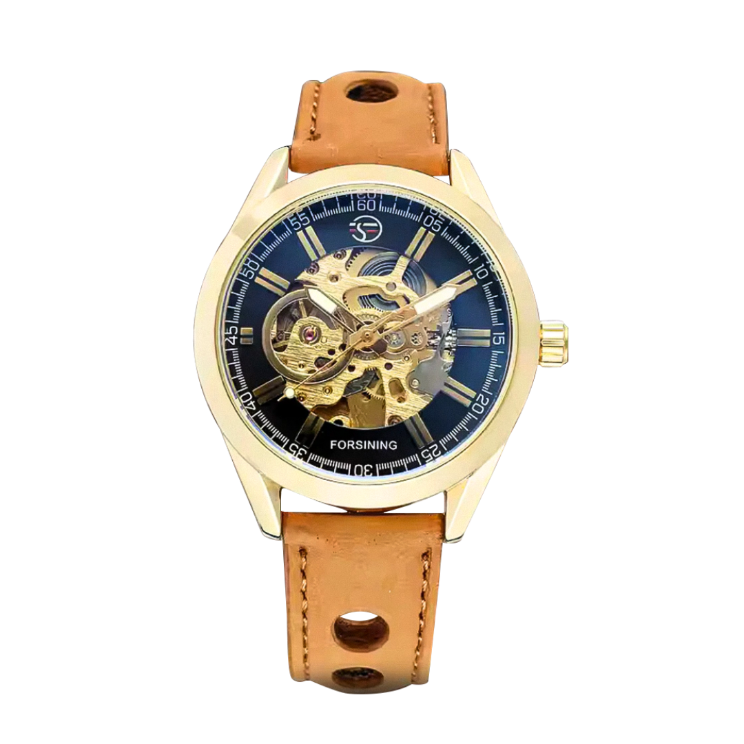 Felipe | Bold Men’s Skeleton Leather Watch