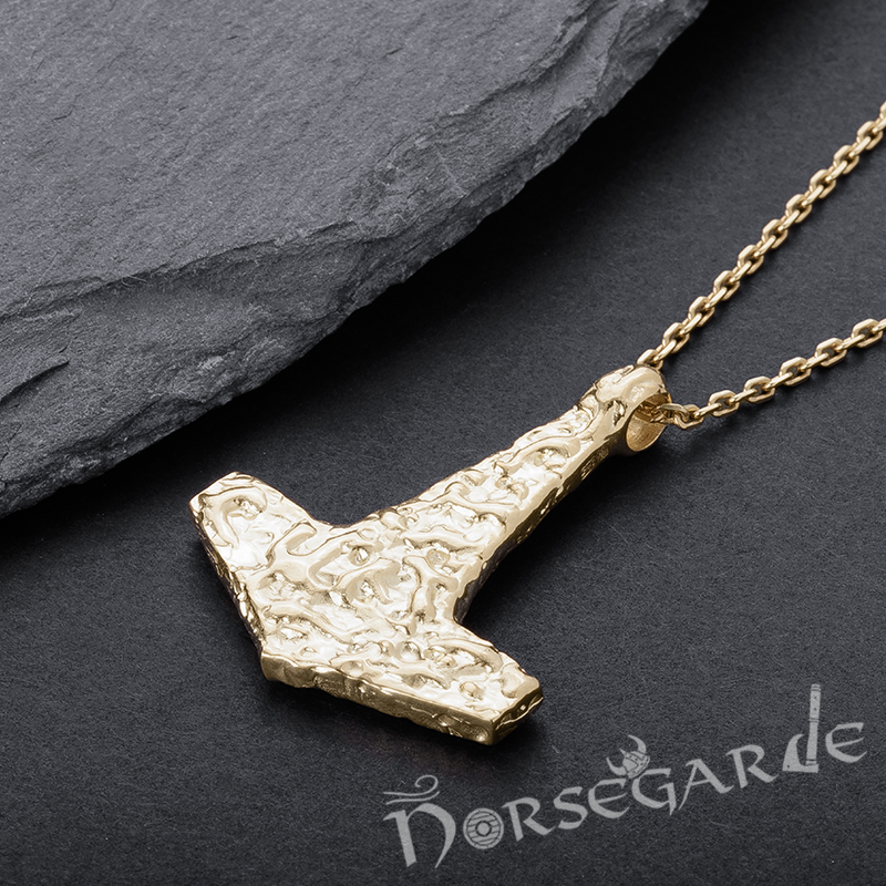 Handcrafted Molded Style Mjölnir - Gold