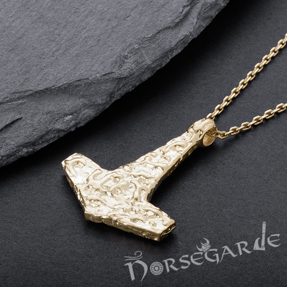 Handcrafted Molded Style Mjölnir - Gold