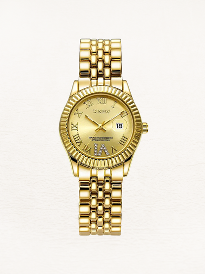 Amelisse women's quartz watch with gold-gold cubic zirconia