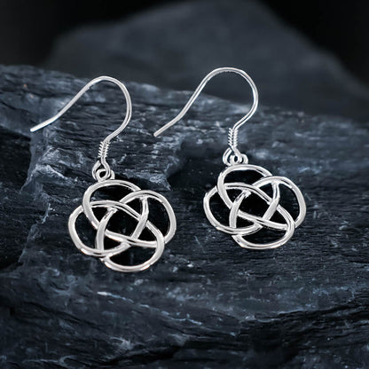Infinity Celtic Knot Drop Earrings - Sterling Silver