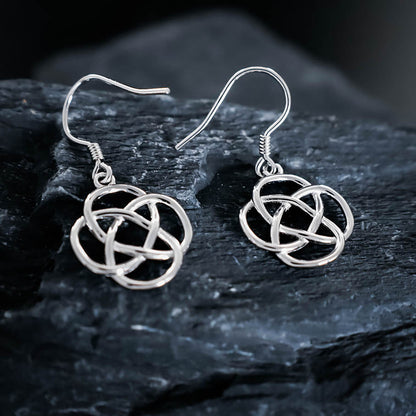 Infinity Celtic Knot Drop Earrings - Sterling Silver