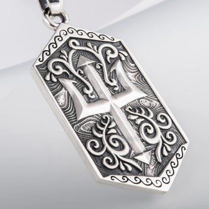 Handcrafted Deep Sea Trident Amulet - Sterling Silver