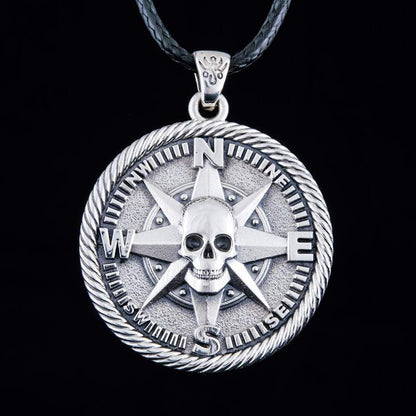 Handcrafted Pirate's Compass Medallion - Sterling Silver