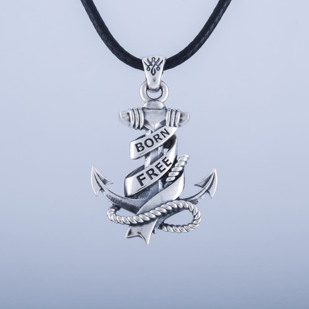 Handcrafted 'Born Free' Anchor Pendant - Sterling Silver