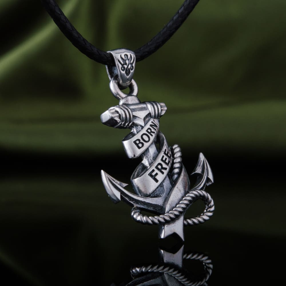 Handcrafted 'Born Free' Anchor Pendant - Sterling Silver