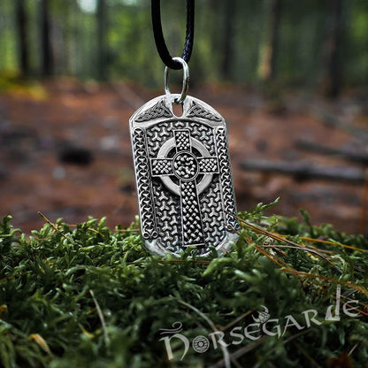 Handcrafted Celtic Cross Viking Dog Tag - Sterling Silver