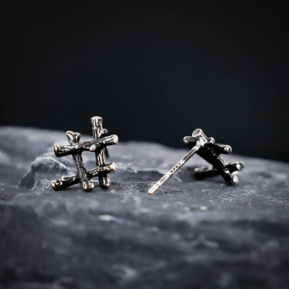 Ingwaz Rune Stud Earrings - Sterling Silver