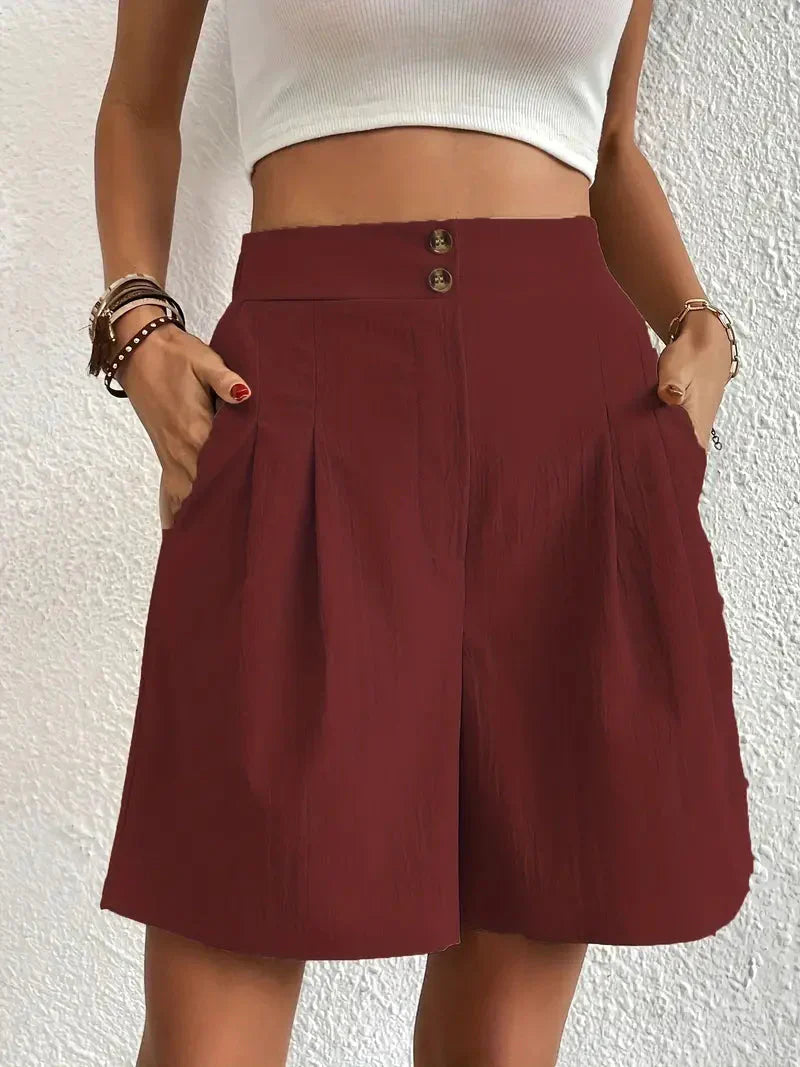 Pantalones cortos de cintura alta para mujer