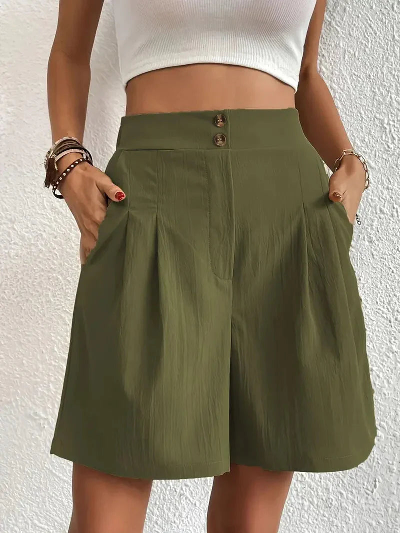 Pantalones cortos de cintura alta para mujer