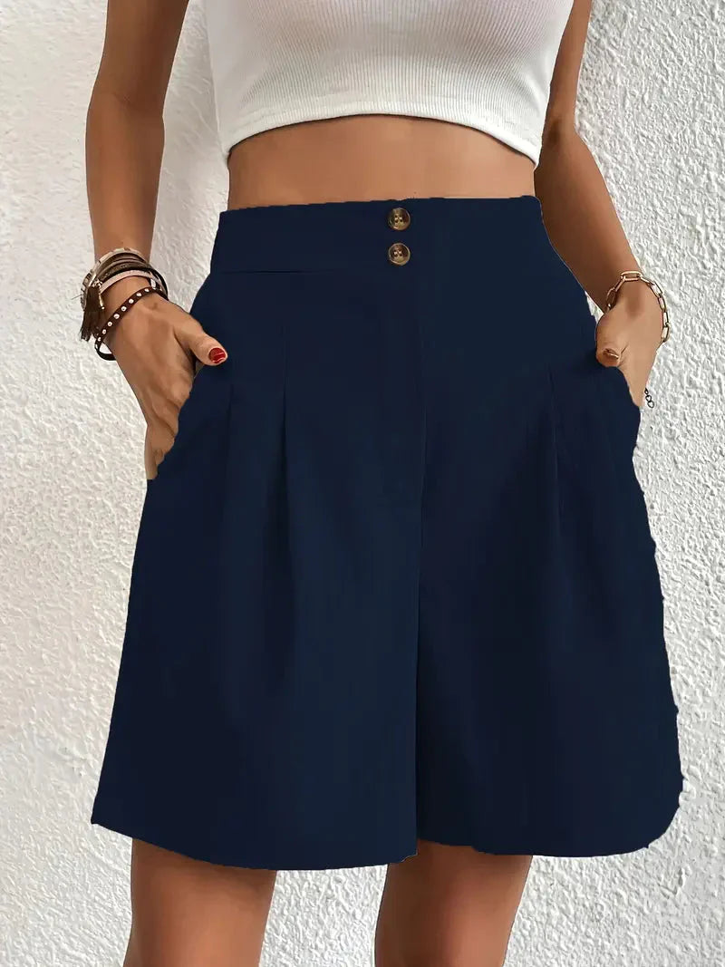 Pantalones cortos de cintura alta para mujer