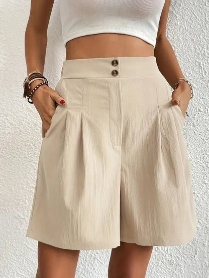 Pantalones cortos de cintura alta para mujer
