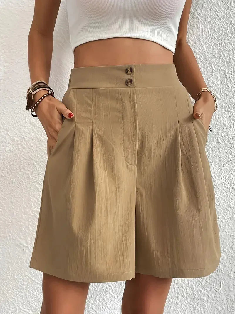 Pantalones cortos de cintura alta para mujer
