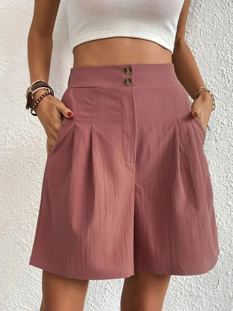 Pantalones cortos de cintura alta para mujer