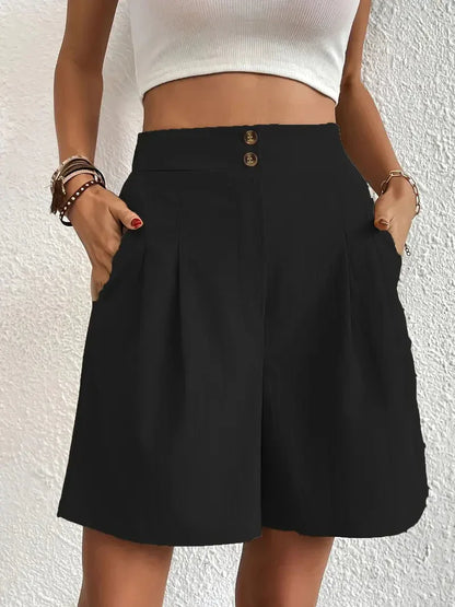 Pantalones cortos de cintura alta para mujer