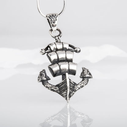 Handcrafted Ghost Ship Anchor Pendant - Sterling Silver