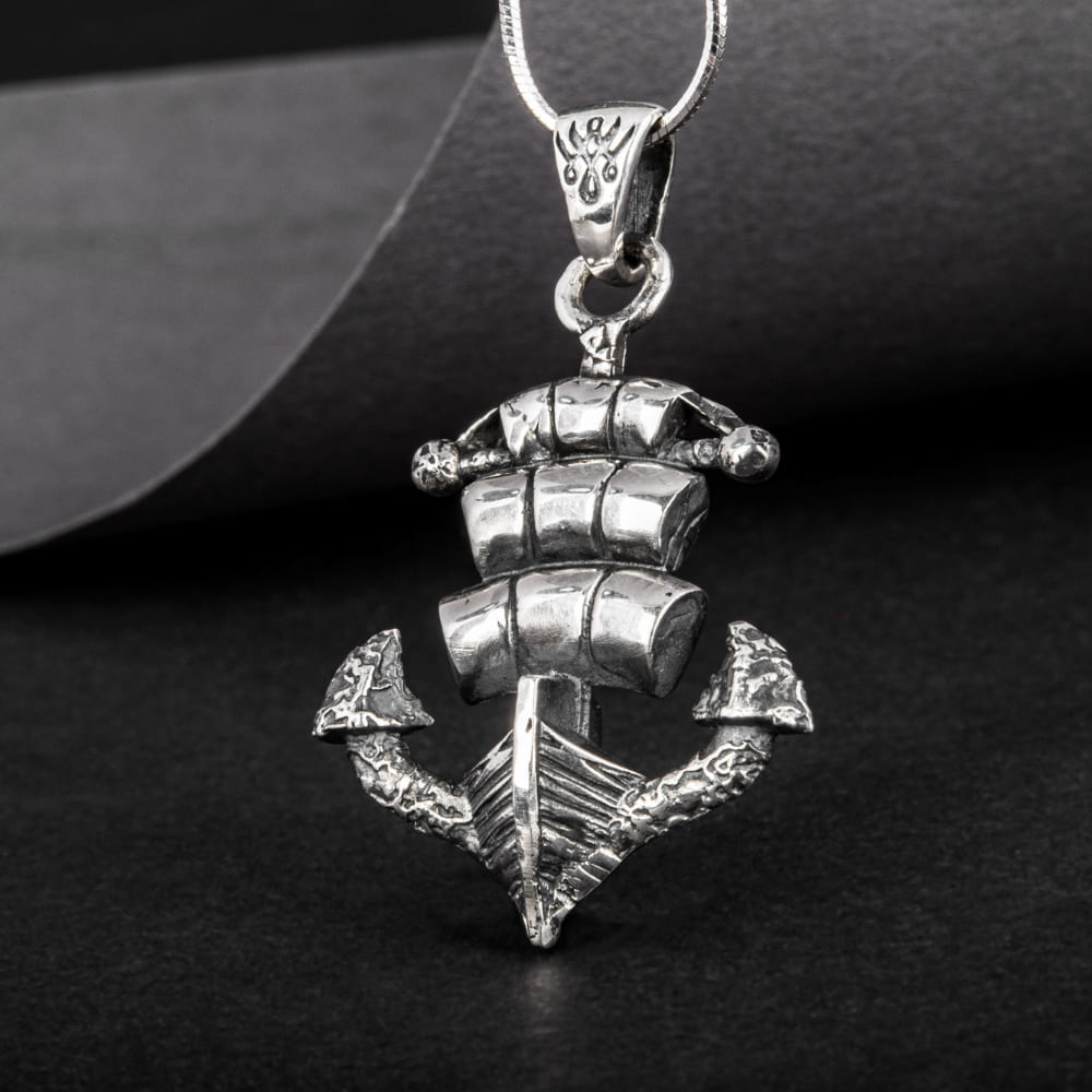 Handcrafted Ghost Ship Anchor Pendant - Sterling Silver